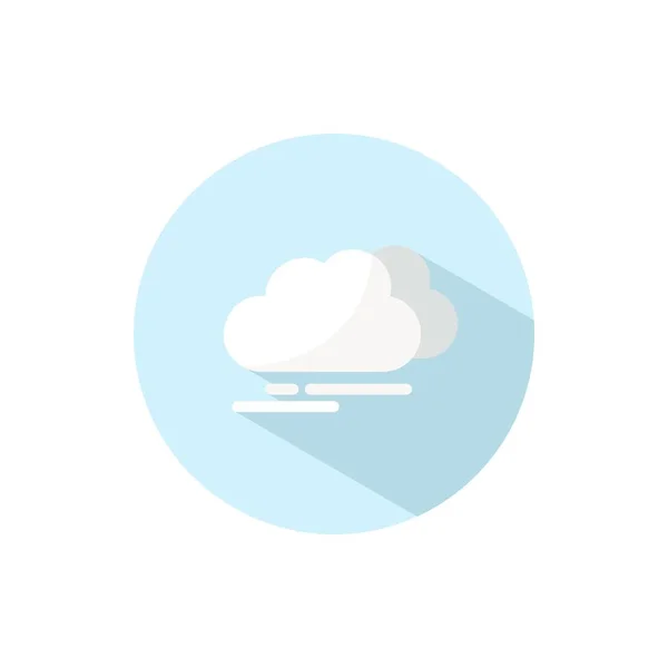 Облачно Плоский Цветовой Значок Круге Векторная Иллюстрация Погоды — стоковый вектор