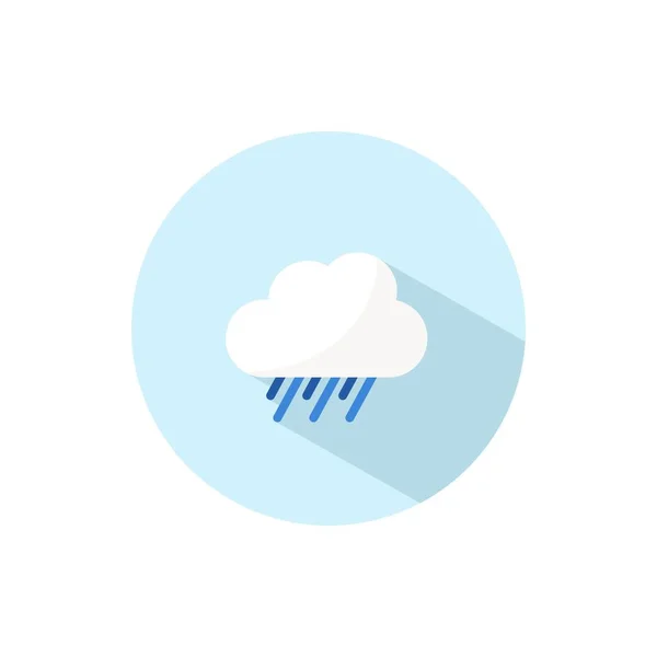 Regn Och Moln Platt Färg Ikon Cirkel Vädret Vektor Illustration — Stock vektor