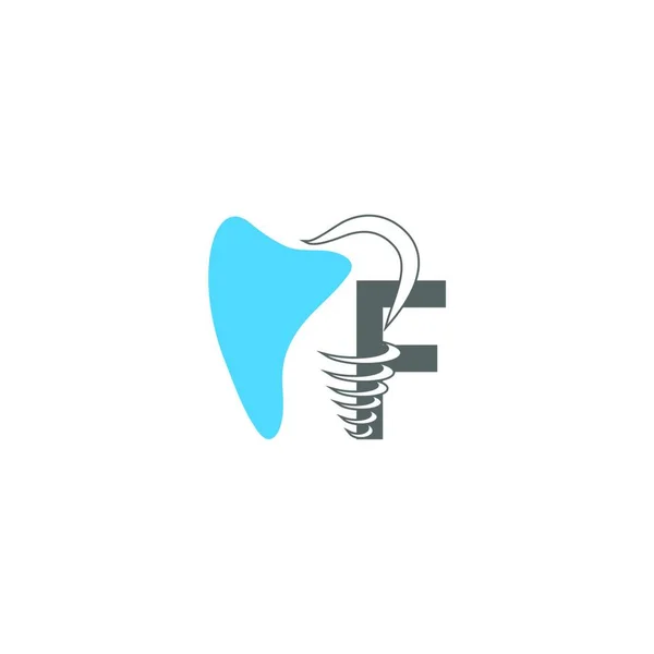 Icône Logo Lettre Avec Vecteur Illustration Dentaire — Image vectorielle