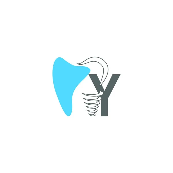 Bokstav Logotyp Ikon Med Dentala Design Illustration Vektor — Stock vektor