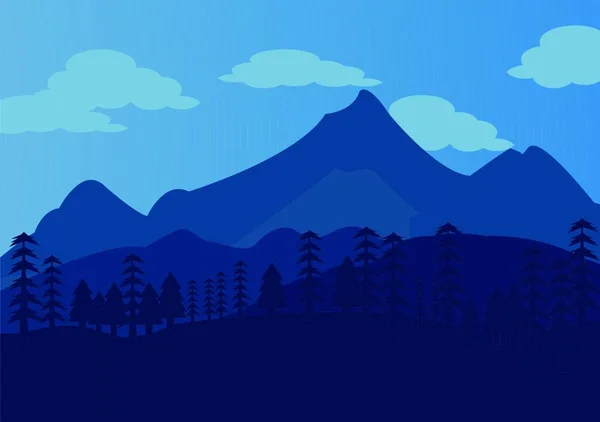 실루엣과 Vector Nature Horizontal Background Design — 스톡 벡터