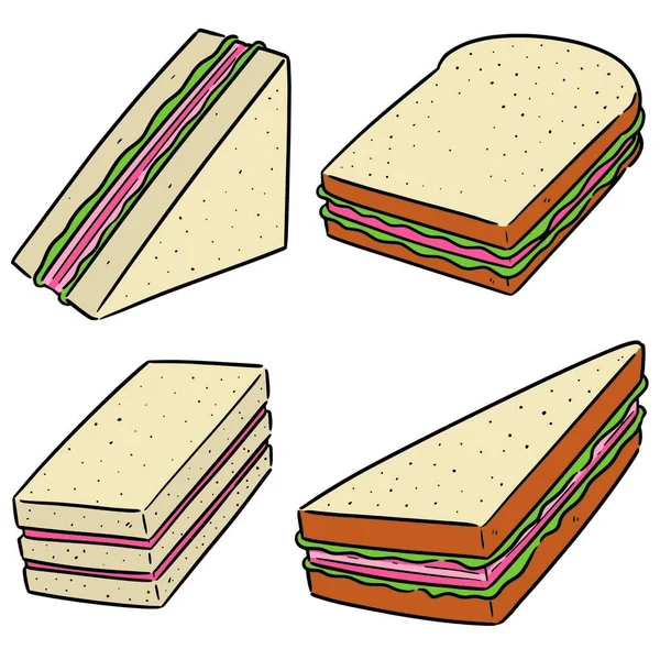 Sandwich Mit Käse Und Brot Vektorillustration — Stockvektor