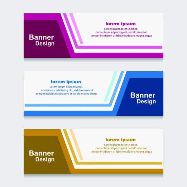 Set Banner Stampa Design Modello Web Può Essere Utilizzato Layout — Vettoriale Stock