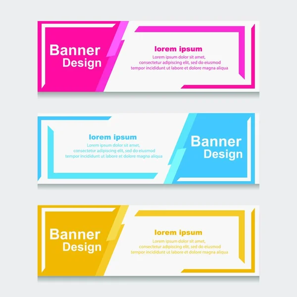 Conjunto Banner Impresión Diseño Plantilla Web Puede Utilizar Para Diseño — Vector de stock