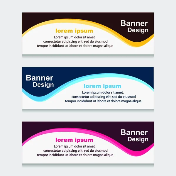 Conjunto Banner Impresión Diseño Plantilla Web Puede Utilizar Para Diseño — Vector de stock