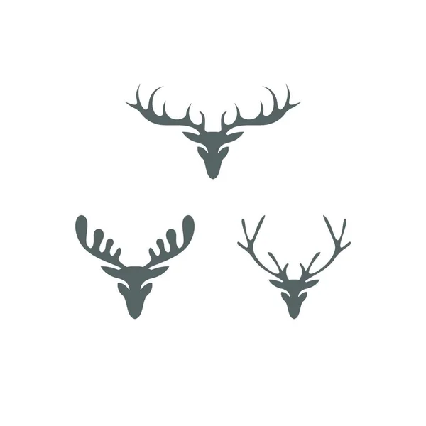 Vector Illustration Deer Head Silhouette — Stock Vector