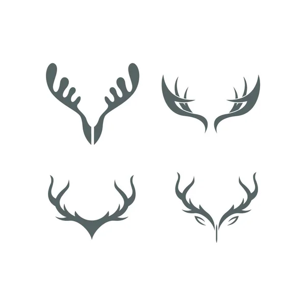 鹿の角のロゴのアイコンのイラストベクトルテンプレート — ストックベクタ