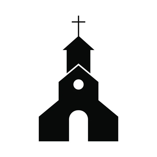 Icono Vector Plano Iglesia — Archivo Imágenes Vectoriales