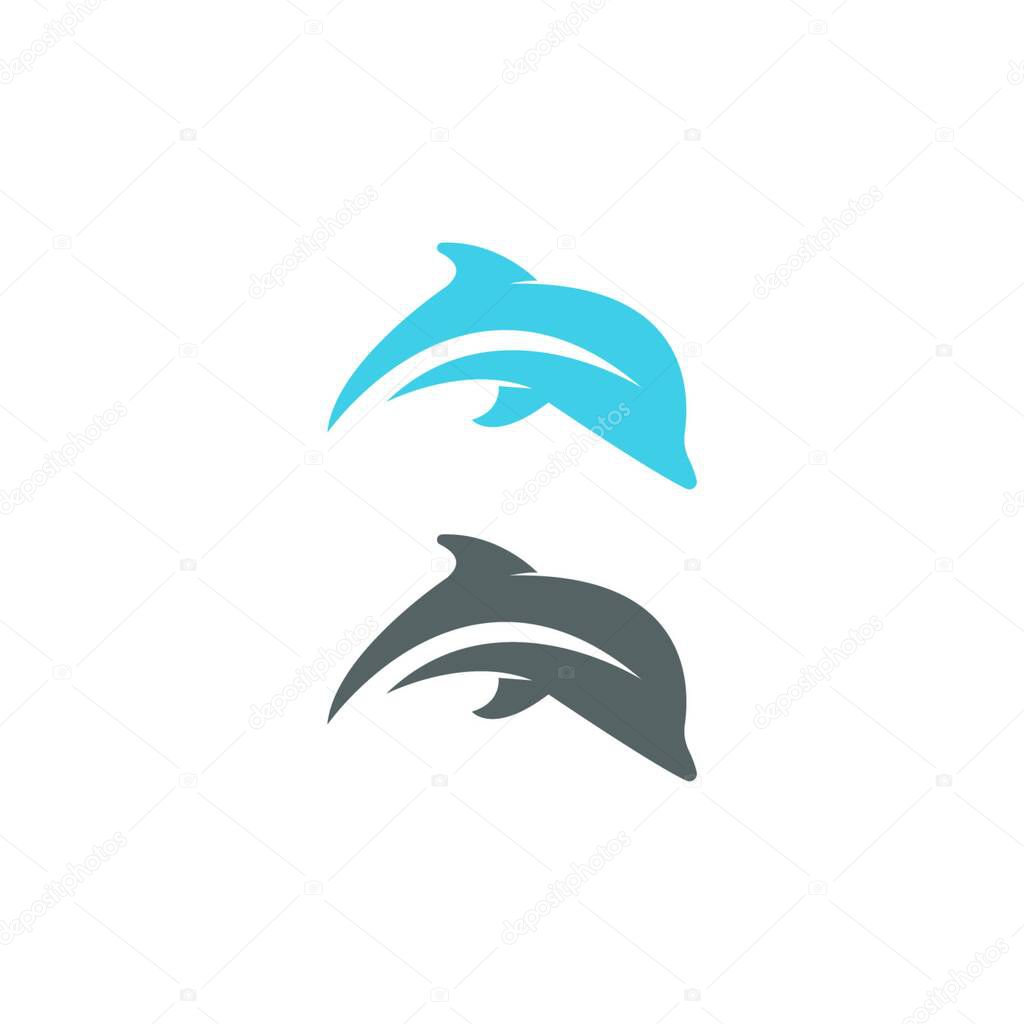 Dolphin logo icon design concept vector template illustration