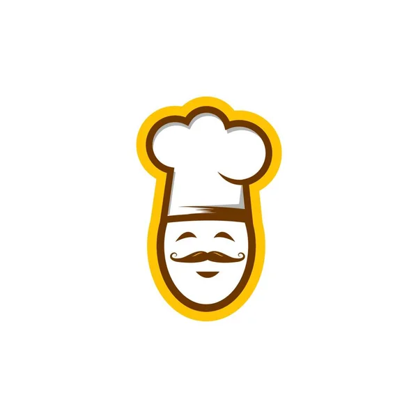 Sombrero Chef Logo Vector Ilustración Diseño — Archivo Imágenes Vectoriales