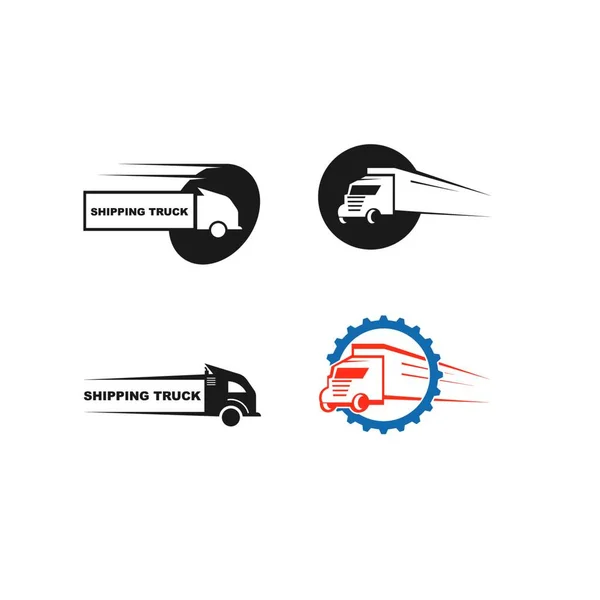 Camion Icona Logo Vettore Illustrazione Modello Design — Vettoriale Stock