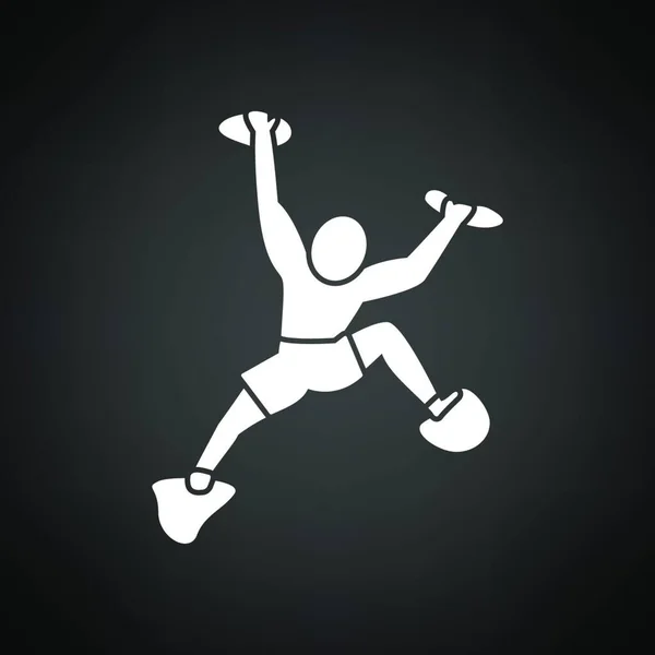 Hombre Salto Icono Deporte Fitness Tema Ilustración Vectorial — Vector de stock