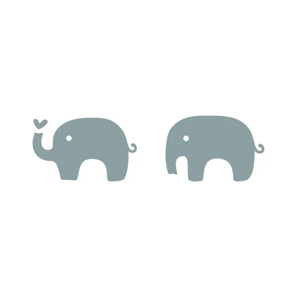 Детские Детские Слоны Украшения Логотип — стоковый вектор