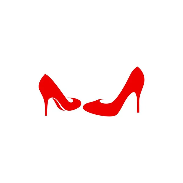 Frauenschuh High Heel Logo Ikone Design Vektorvorlage — Stockvektor