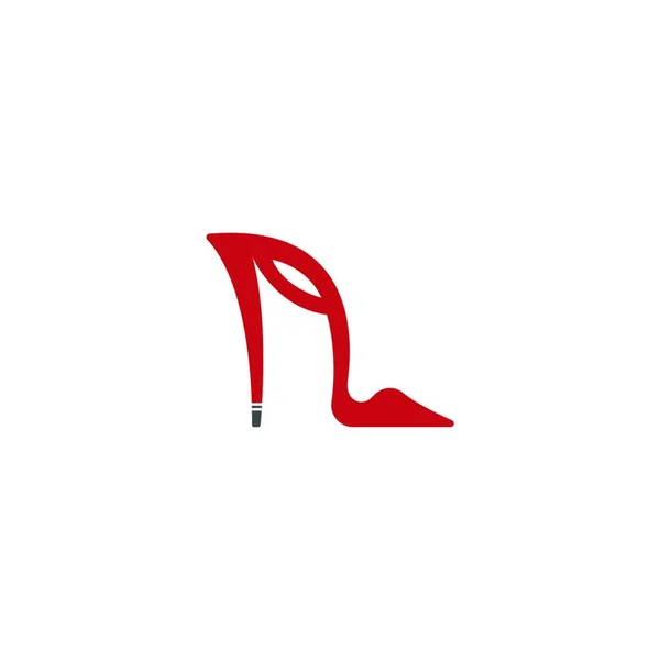 Scarpe Donna Modello Vettoriale Icona Logo Tacco Alto — Vettoriale Stock