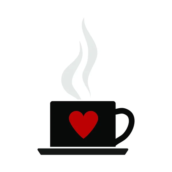 Кофейная Чашка Векторной Иллюстрацией Сердца — стоковый вектор