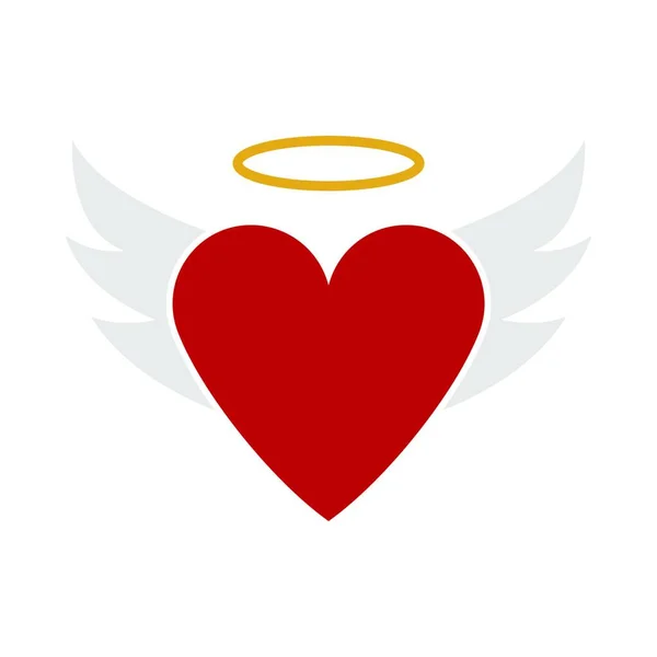 Heart Wings Arrow Icon Vector Illustration — Stock Vector