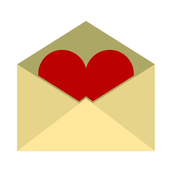 Envelope Com Design Ilustração Vetorial Mensagem Cardíaca —  Vetores de Stock
