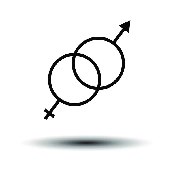 Ikona Symbolu Płci Męskiej Żeńskiej Płaski Design Styl Eps — Wektor stockowy
