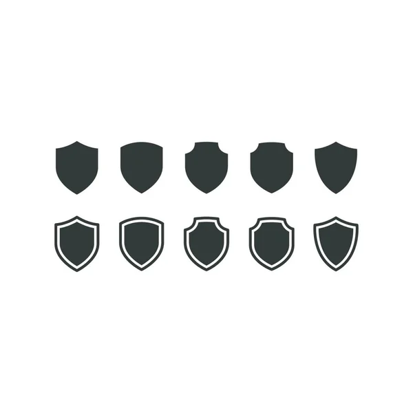 Shields Collection Glyph Symbols — Stockový vektor