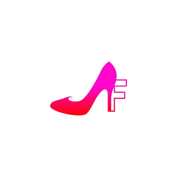 字母F配女鞋 高跟鞋图标设计矢量模板 — 图库矢量图片