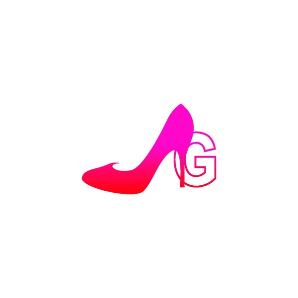 Letter Women Shoe High Heel Logo Icon Design Vector Template — Stock Vector