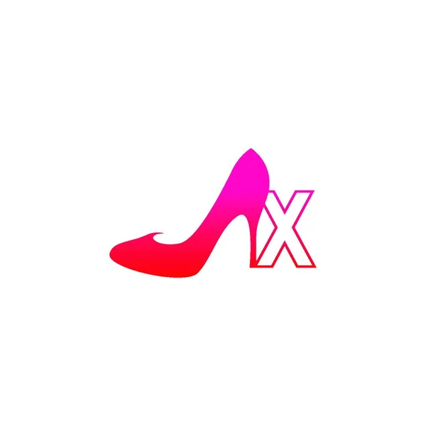 字母X与女鞋 高跟鞋图标设计矢量模板 — 图库矢量图片