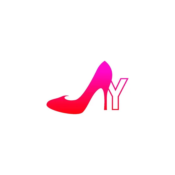 Буква Женской Обуви Логотип Высоком Каблуке Иконка Векторный Шаблон — стоковый вектор