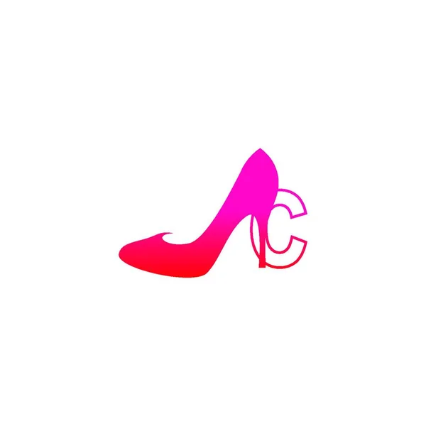Lettera Con Scarpe Donna Modello Vettoriale Icona Logo Tacco Alto — Vettoriale Stock