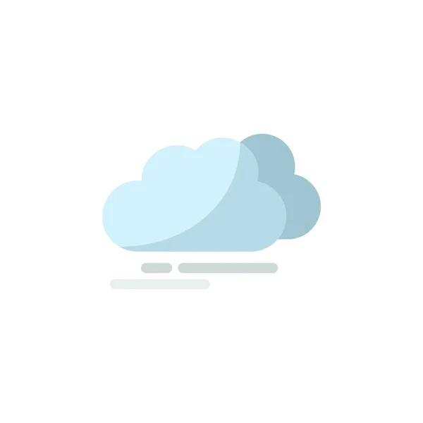 Облачно Значок Плоского Цвета Изолированная Векторная Иллюстрация Погоды — стоковый вектор