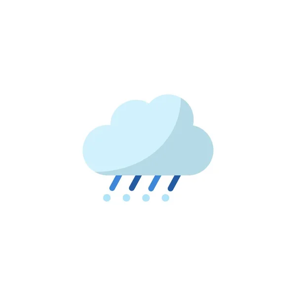 雨夹雨夹雪扁平的色彩图标 孤立的天气媒介说明 — 图库矢量图片