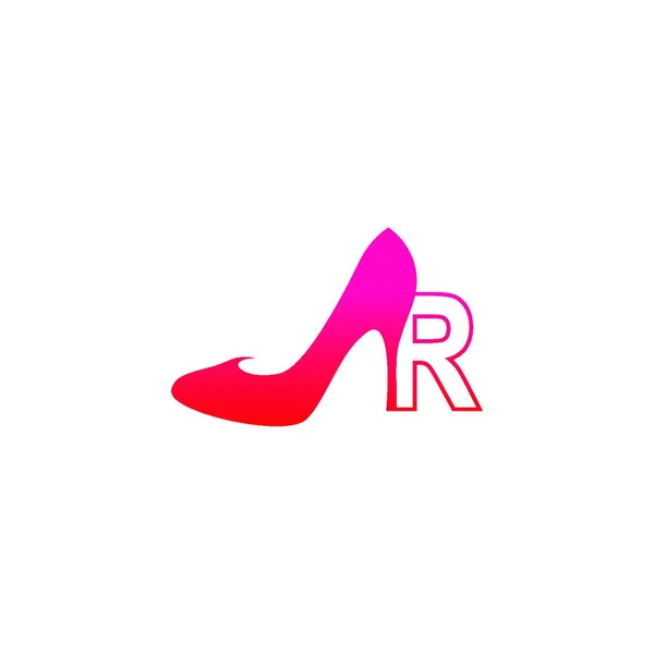 Буква Женской Обувью Логотип Высоком Каблуке Иконка Векторный Шаблон — стоковый вектор