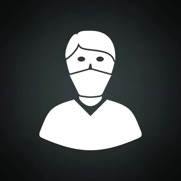 Arzt Icon Vektor Isoliert Auf Schwarzem Hintergrund Mann Kopf Transparente — Stockvektor