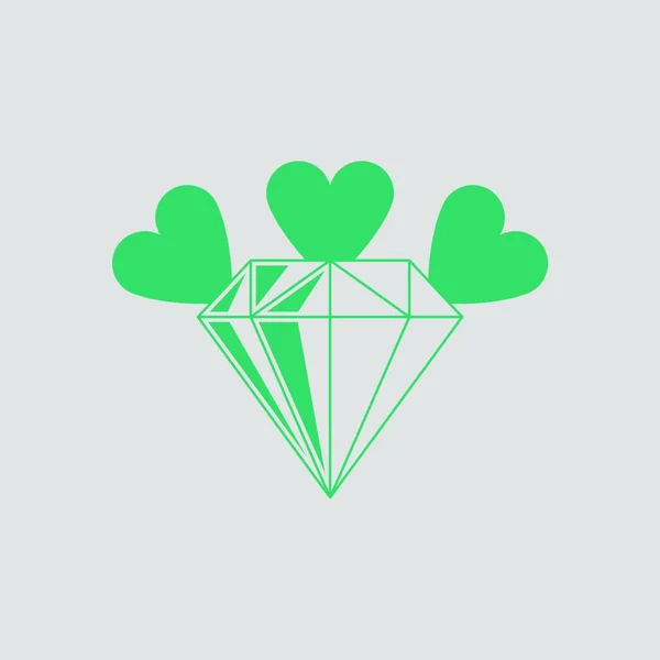 Diamond Vektorové Ikony Plochý Design Styl — Stockový vektor