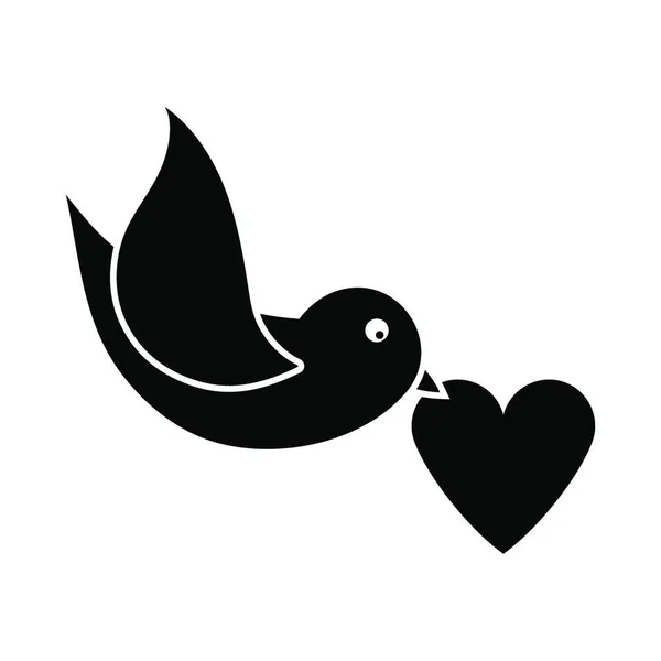 Dove Heart Icon — Stock Vector