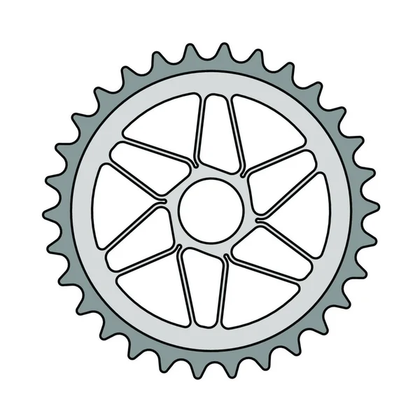Bike Gear Star Icon Editable Outline Color Fill Design Vector — Stock Vector