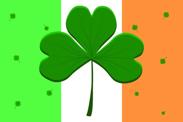 성탄절에 아일랜드 국기와 클로버로 장식되어 있습니다 색색의 아일랜드 국기로 클로버로 — 스톡 벡터