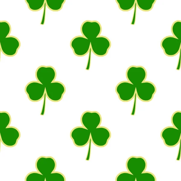 Ilustración Sobre Tema Irish Holiday Patrick Day Seamless Green Shamrock — Vector de stock