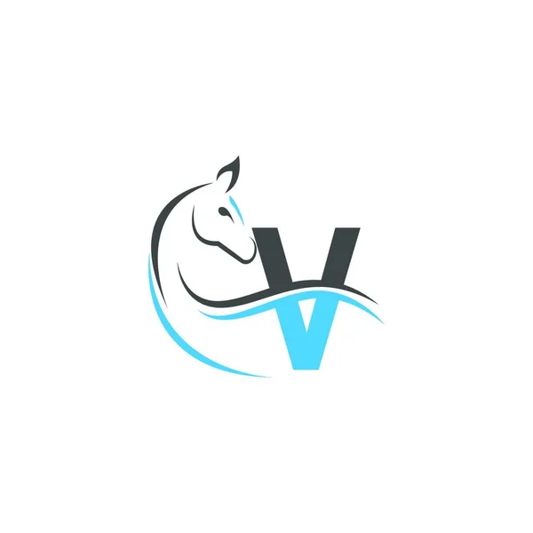 Letra Icono Logotipo Con Caballo Ilustración Vector Diseño — Vector de stock