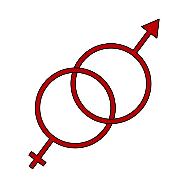 Ikona Symbolu Płci Płaska Ilustracja Żeńskich Męskich Ikon Wektorowych Sieci — Wektor stockowy