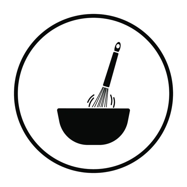 Corolla Mixing Bowl Icon Desain Stencil Lingkaran Tipis Ilustrasi Vektor - Stok Vektor