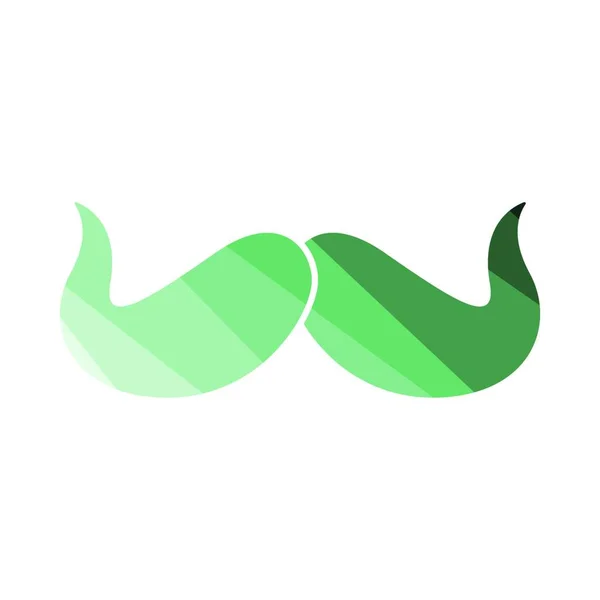 Ilustración Vectorial Verde Blanco Conjunto Bigote — Vector de stock