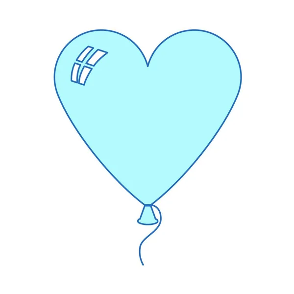 Ballon Forme Coeur Avec Conception Illustration Vectorielle Ballons — Image vectorielle