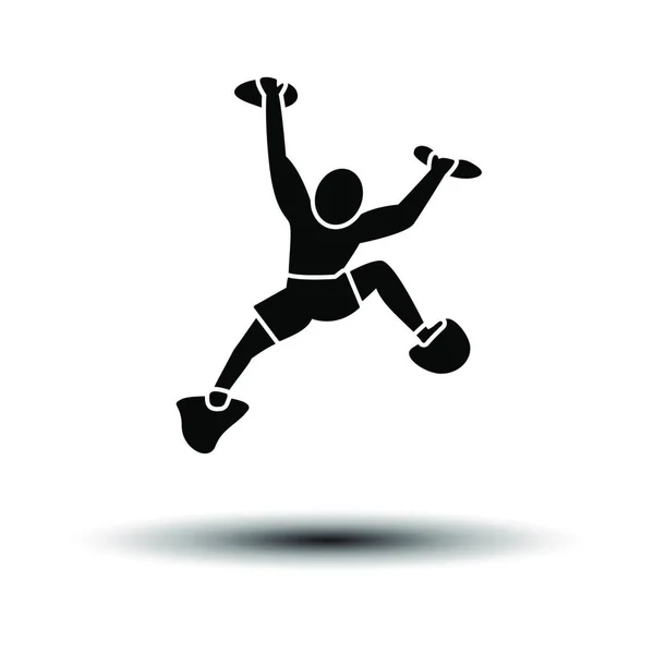 Ikona Skoku Muže Jednoduchá Ilustrace Běžící Fotbalista Vektor Izolované Bílém — Stockový vektor