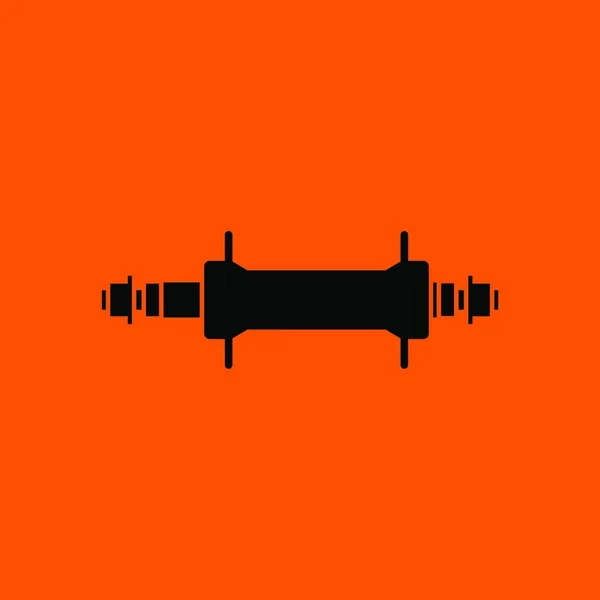 Черный Электрический Кабель Значок Изолирован Оранжевом Фоне Векторная Иллюстрация — стоковый вектор