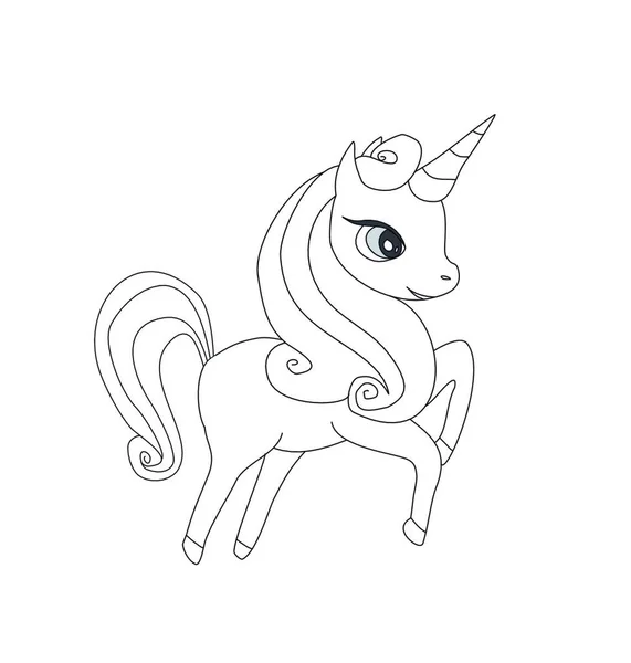 Lindo Unicornio Con Una Corona Ilustración Vectorial — Vector de stock