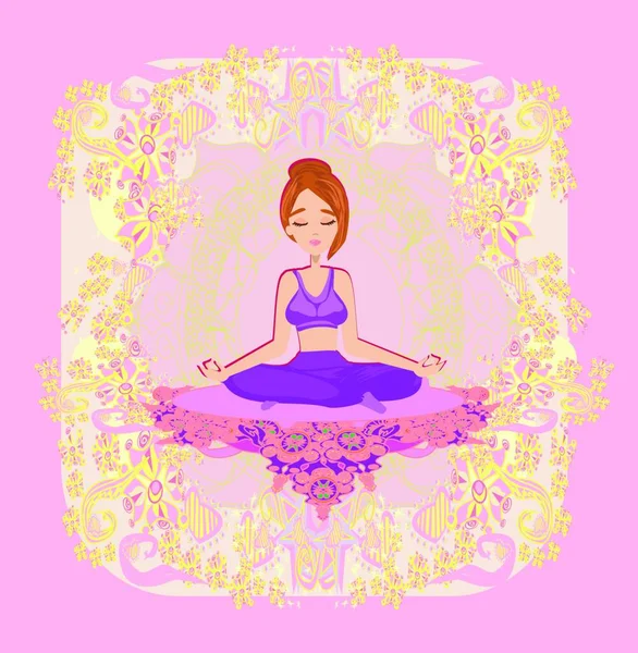 Yoga Pose Lotus Vector Illustration — Stock Vector
