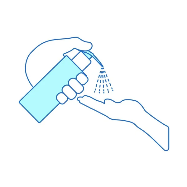 Hand Holding Water Drop Icon Flat Illustration Cleaning Old Paint — Stock Vector