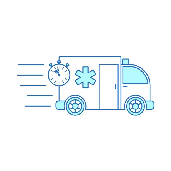 Desain Gambar Ikon Mobil Ambulans - Stok Vektor