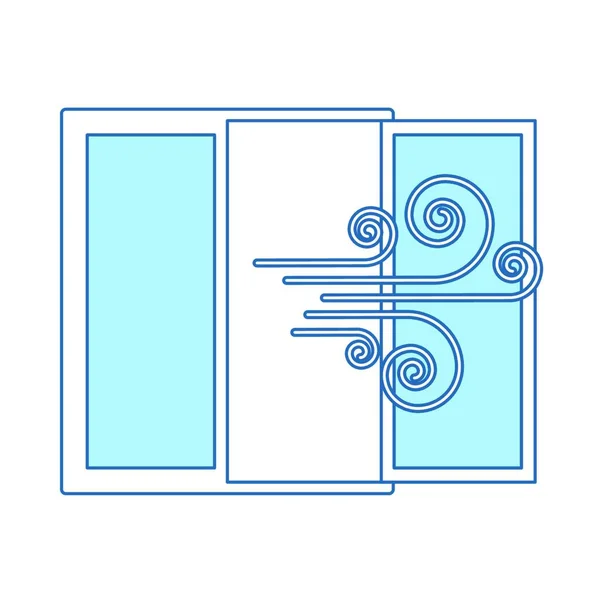 Ventana Con Ventanas Cortinas Aislado Icono Vector Ilustración Diseño — Vector de stock